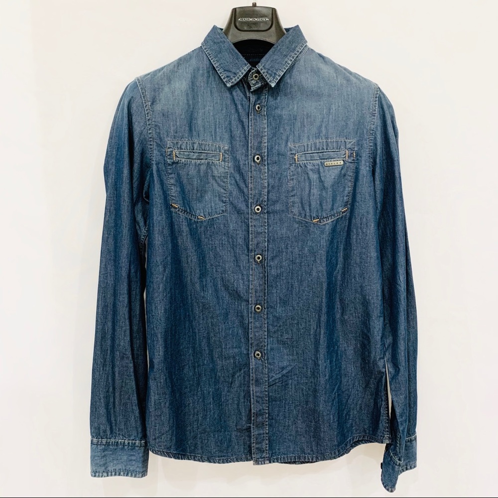 SISLEY  Long Sleeve Denim Shirt